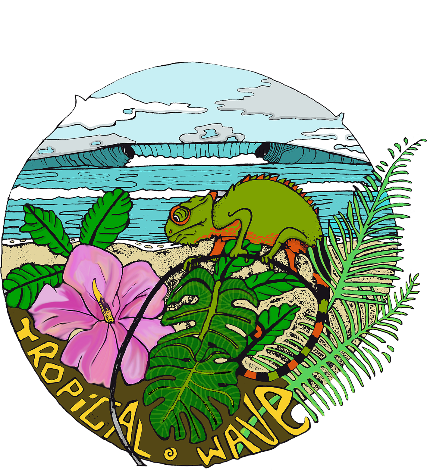 STICKER TROPICAL WAVE