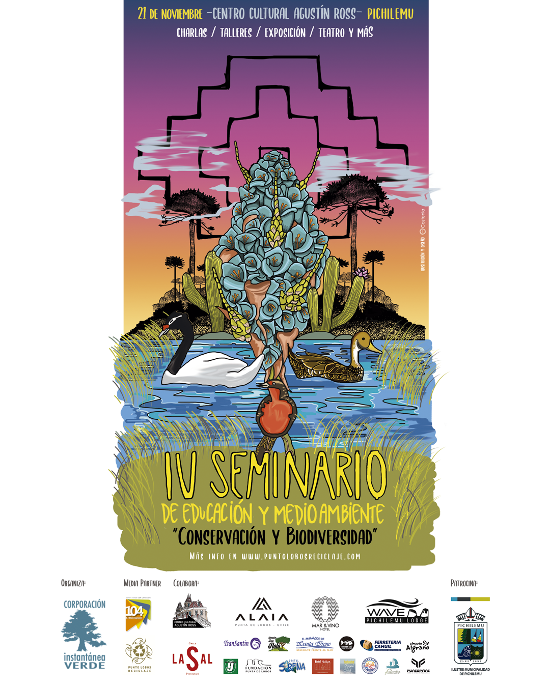 Afiche Ilustrado del IV Seminario de Educación y MedioAmbiente