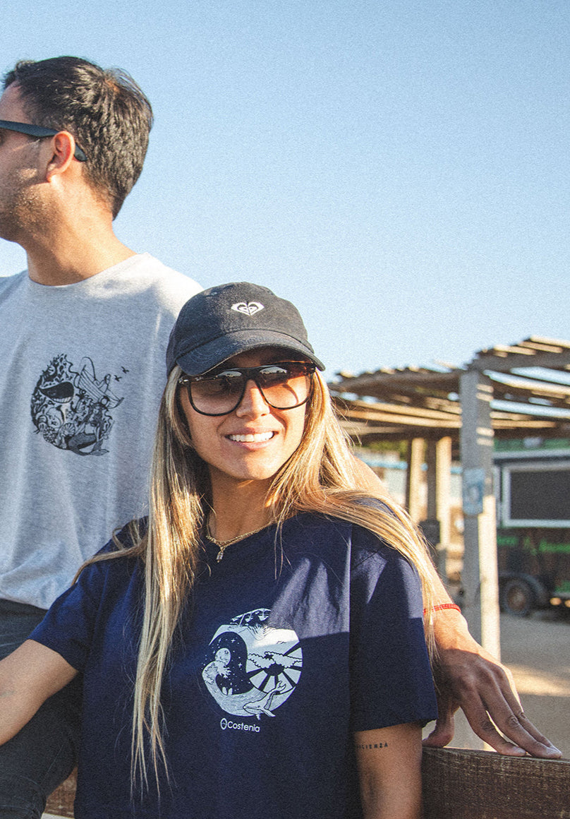 Polera Sustentable Azul "YingYang"