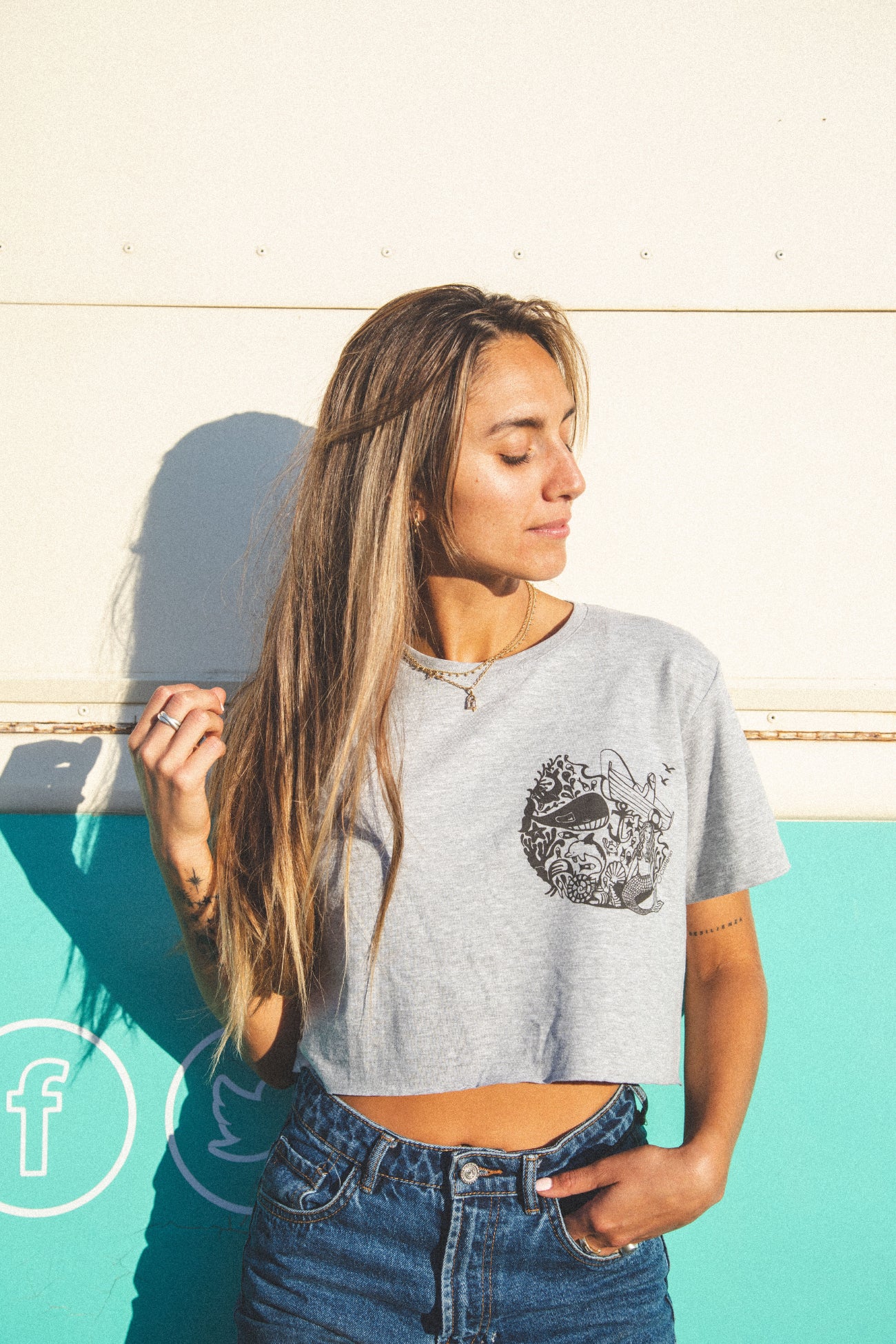 Polera Sustentable Gris "SeaLife"