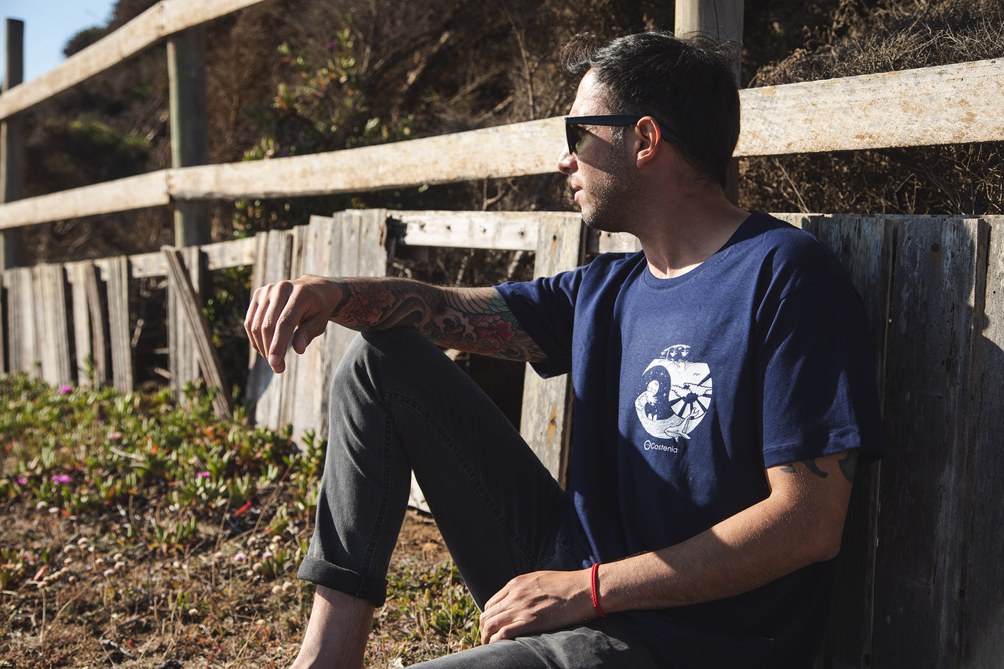 Polera Sustentable Azul "YingYang"