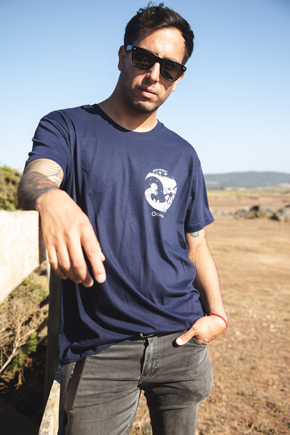 Polera Sustentable Azul "YingYang"