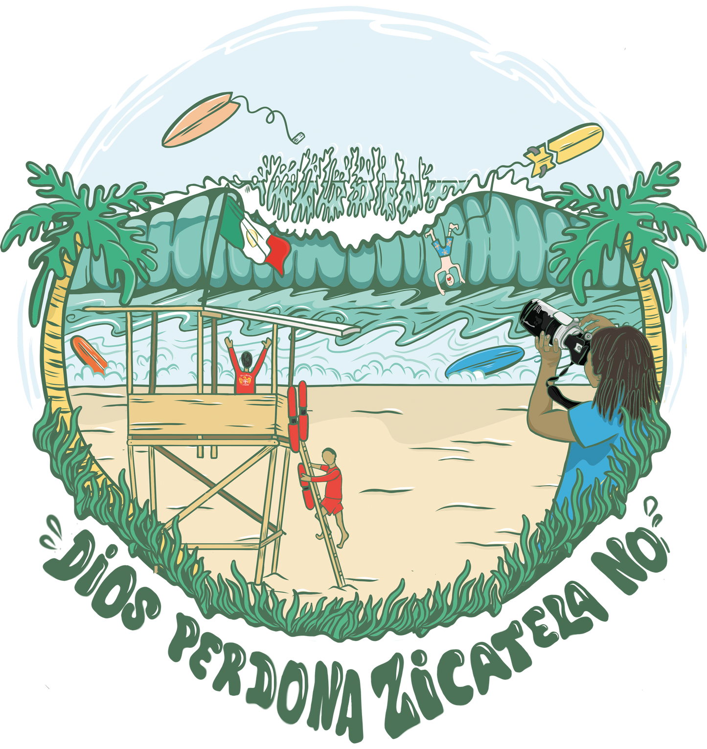 Polera Sustentable "Dios Perdona Zicatela No"