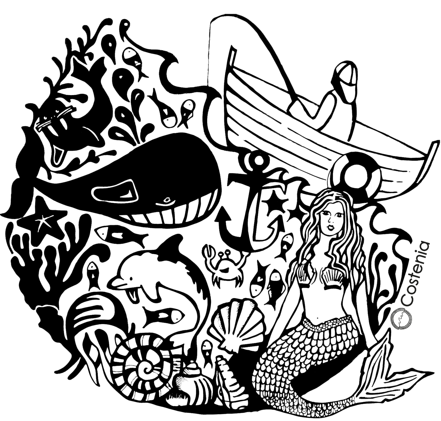 Polera Sustentable Gris "SeaLife"