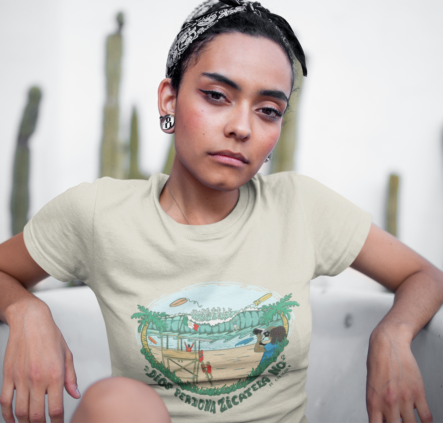 Polera Sustentable "Dios Perdona Zicatela No"